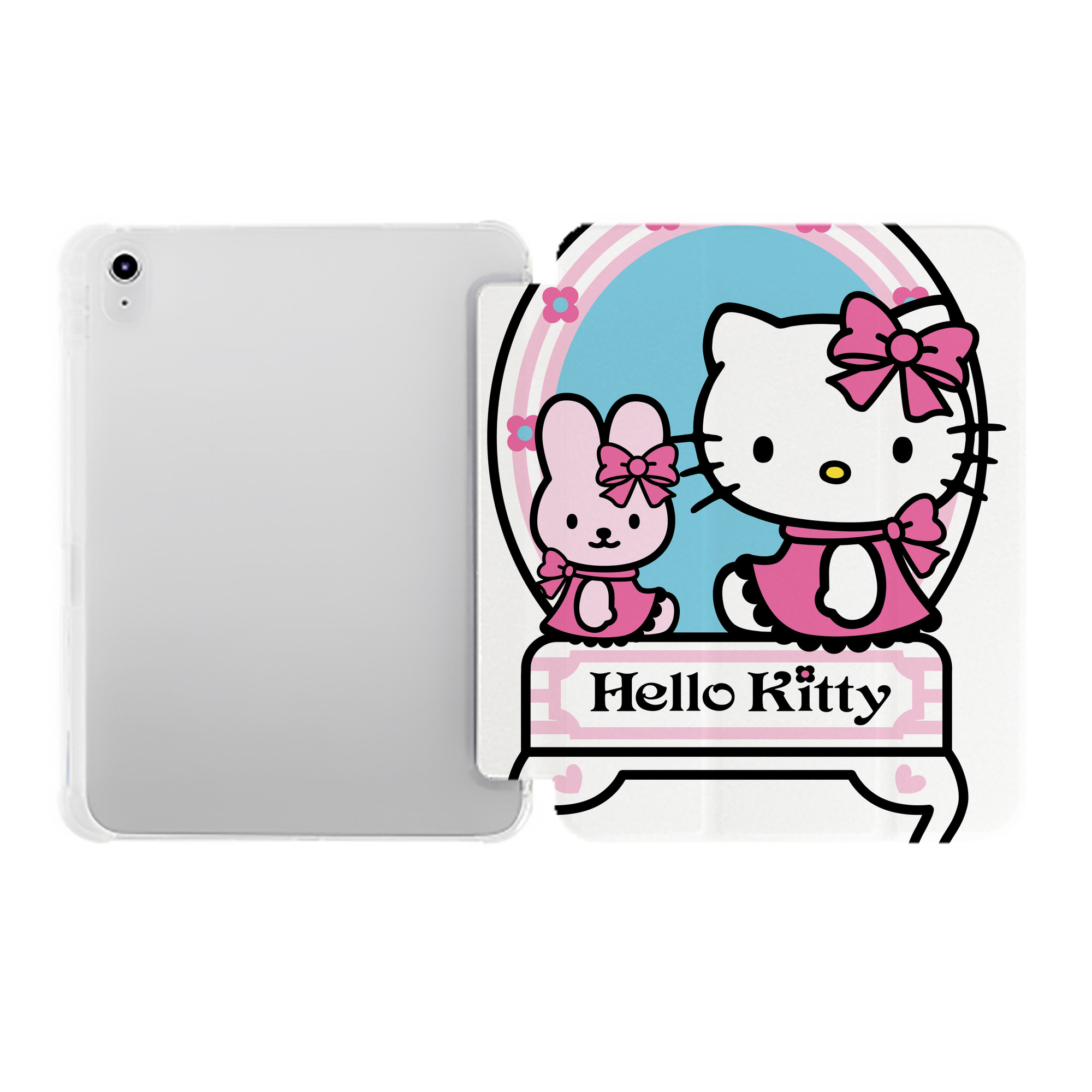 （画像用） Hello Kitty ハローキティ IPad ケース ペン収納付き 三つ折りスタンド PUレザー×シリコン 対応機種9.5/10.5/10.9インチ
